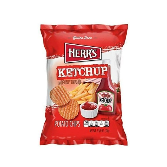 Herr's Ketchup Flavored Ridged Potato Chips 2.75 oz