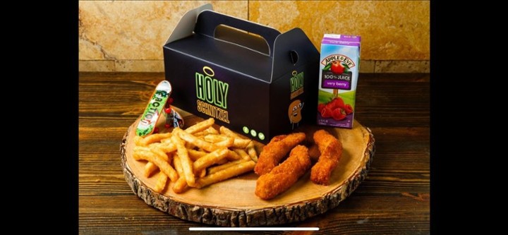 3 Sesame Chicken fingers, Fries, Juice Box & Toy