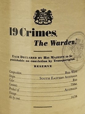 19 CRIMES THE WARDEN, RED BLEND