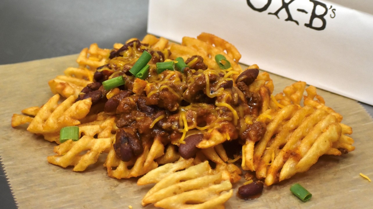 Chili and Cheese Waffle Fries