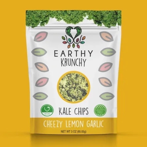 Cheezy Lemon Garlic Kale Chips (Earthy Krunchy, 1oz)