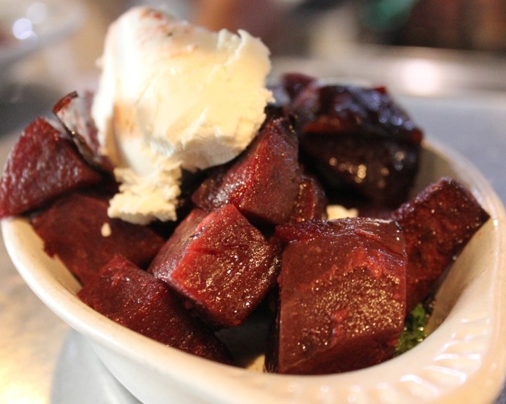 Roasted Red Beets: Goat Cheese.