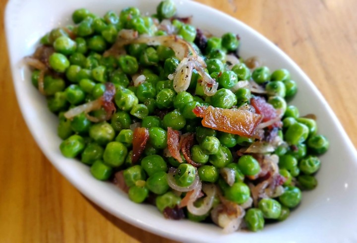 Green Peas: Bacon, Shallots.