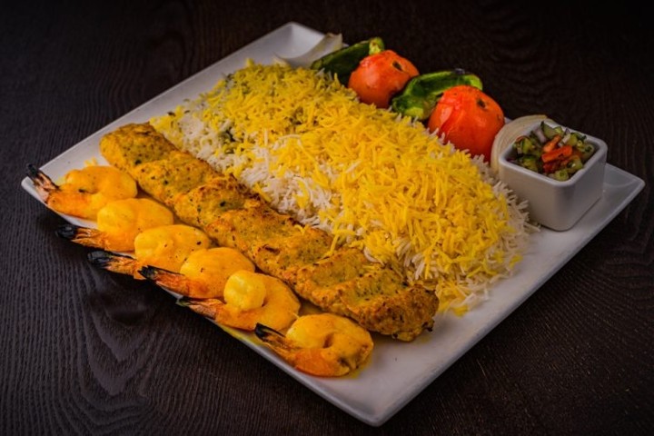 Shrimp & Joujeh Koubideh