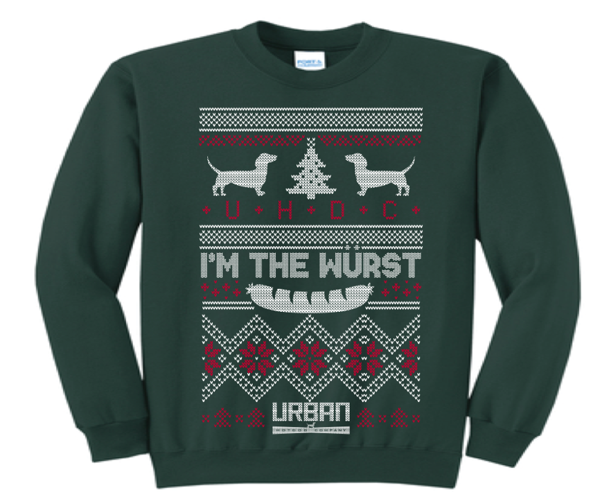 "I'm The Wurst" Green Christmas Sweater