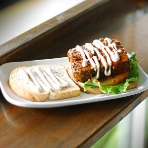 Buffalo Tempeh Sandwich