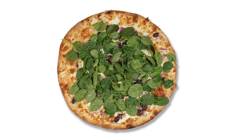 Goat Cheese & Fresh Spinach Pizza