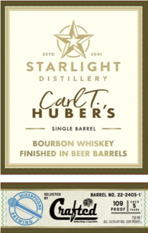 Starlight Carl T. Bourbon Single Barrel: Mikerphone Beer Barrel  750mL