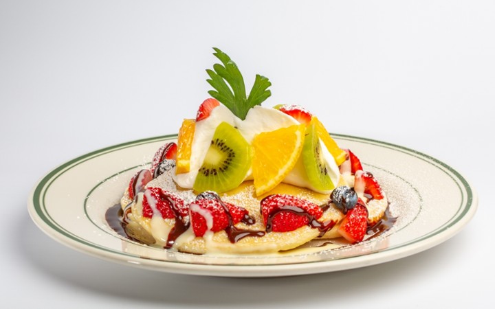 Mixed Fruits and Chocolate Pancakes