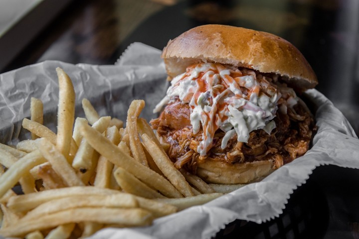 Buffalo Pulled Chicken Sandwich Combo