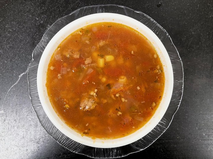 SAUSAGE, CORN & TOMATO SOUP