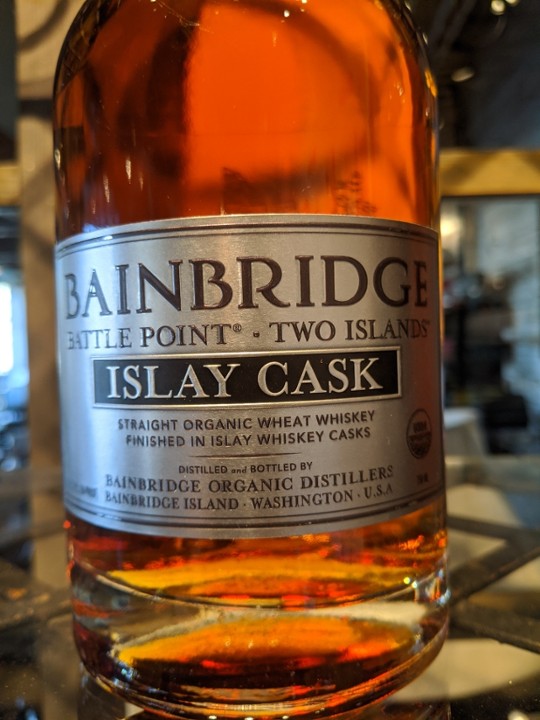 Bainbridge Organic Distillers Battle Point Two Islands Islay Cask Whiskey