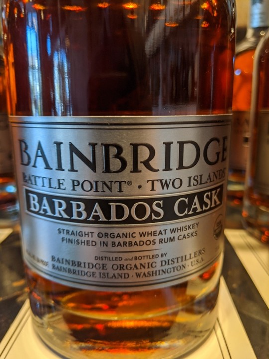 Bainbridge Organic Distillers Battle Point Two Islands Barbados Cask Whiskey