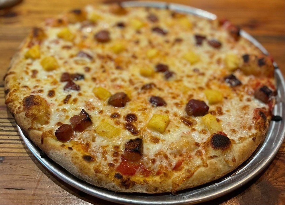 Grilled Pineapple + Hardwood Smoked Bacon Pizza