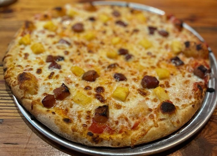Grilled Pineapple +Hardwood Smoked Bacon Pizza
