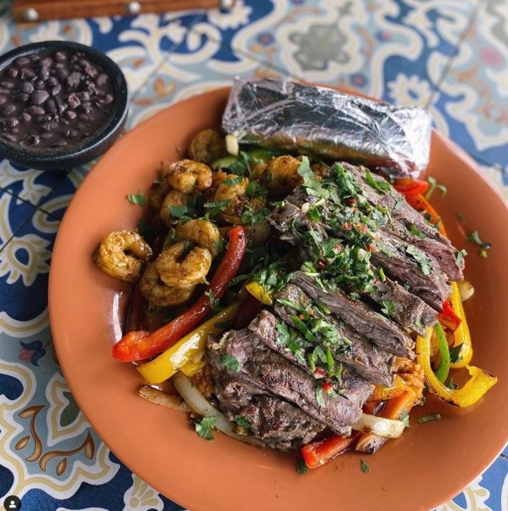 Surf and Turf Fajitas Plate