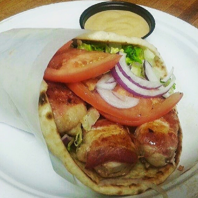 Chicken - Bacon Souvlaki Pita