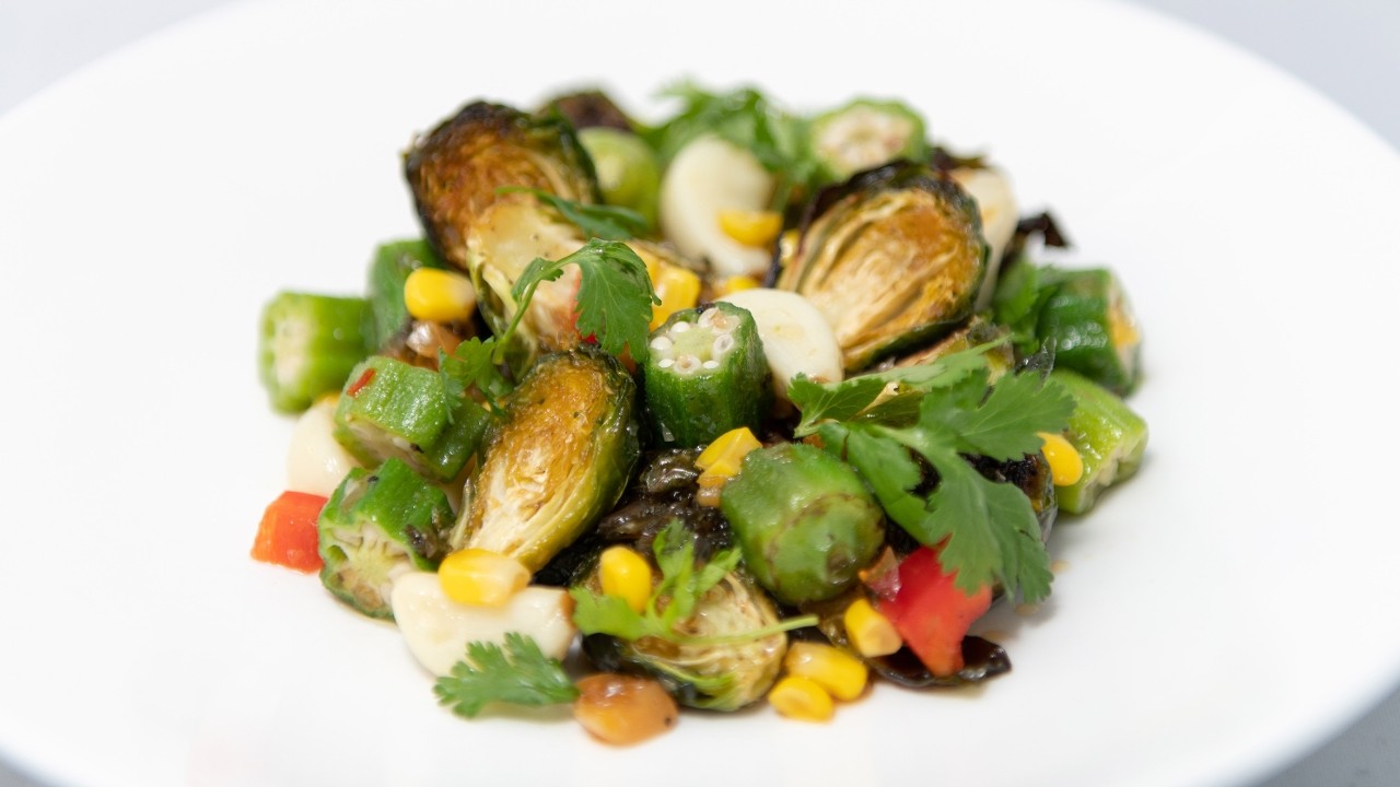 Brussels Sprouts, Okra & Garlic