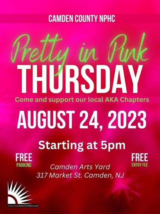 August 24th-Camden County NPHC PRETTY IN PINK (no cover, support local AKA chapters)