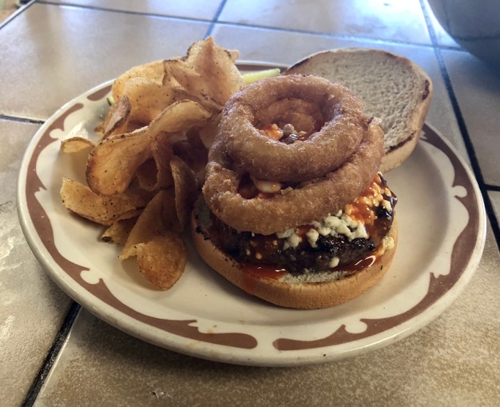 Irwin's Blackened Bleu Burger