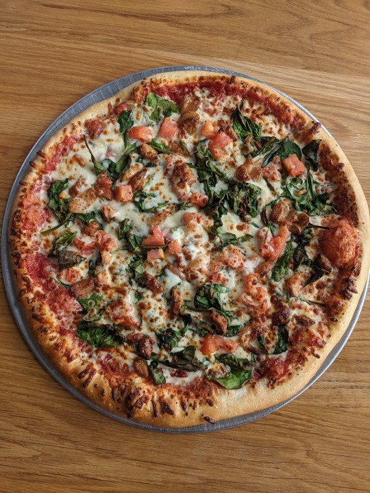Roasted Garlic & Spinach Pizza