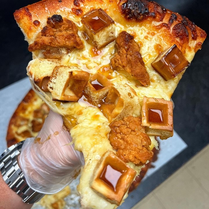 Large Chicken N Waffles Pizza