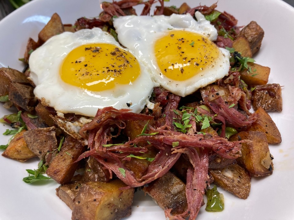 Pork Belly hash and eggs