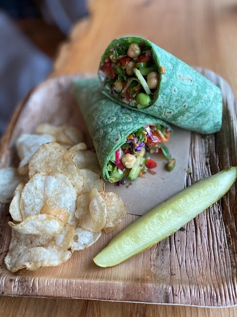 Roasted Broccoli & Hummus Wrap