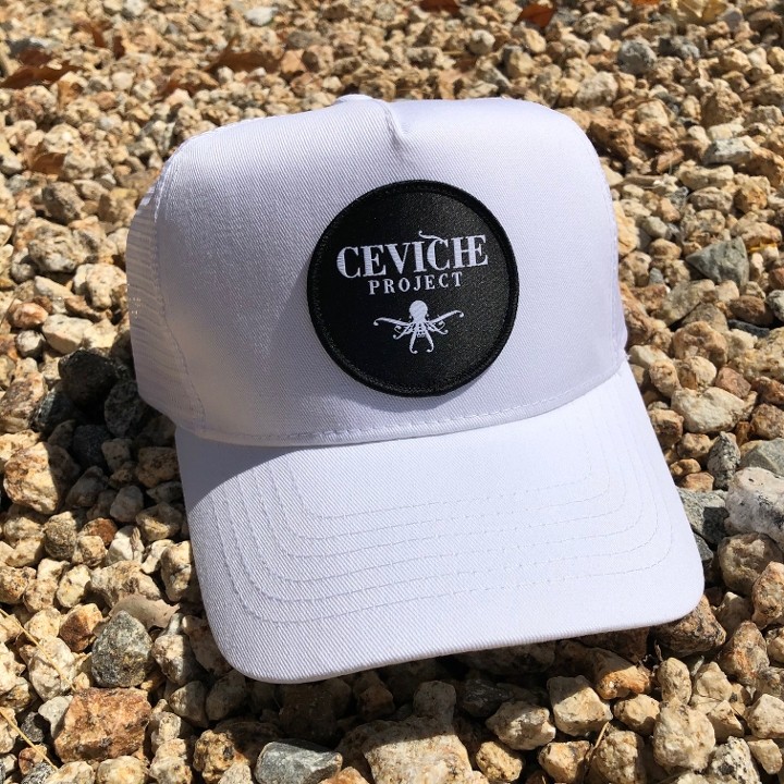 CEVICHE PROJECT SNAPBACK  WHITE EMBROIDERED PATCH
