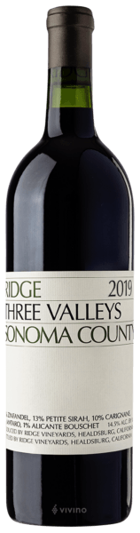 Ridge Three Valleys Sonoma 2019