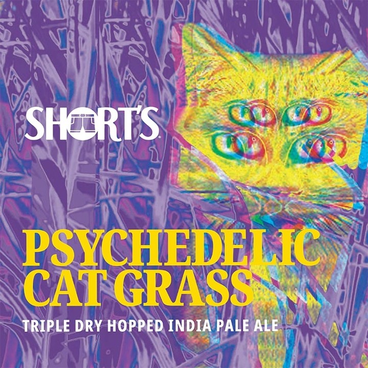 47. Shorts- Psychadelic Cat Grass