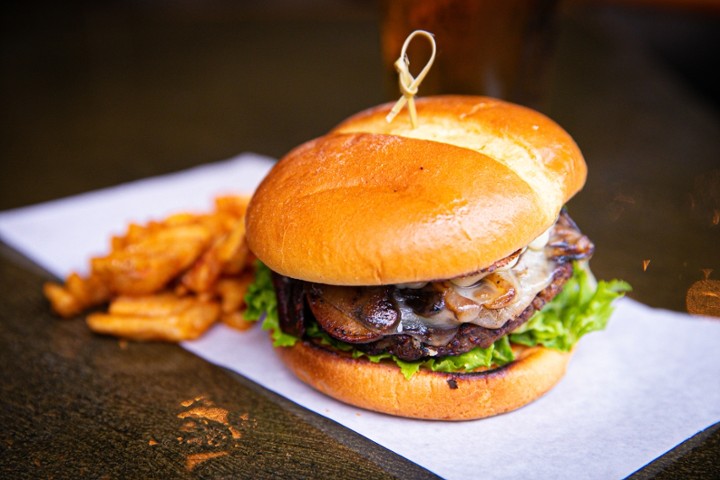 Mushroom Onion Swiss Burger