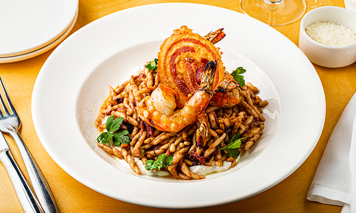 GRILLED SHRIMP & TROFIE PASTA