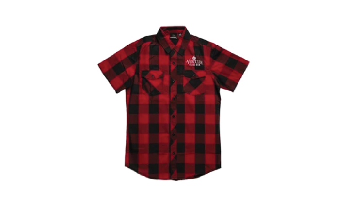 Red/black Buffalo Plaid SS Button-Up