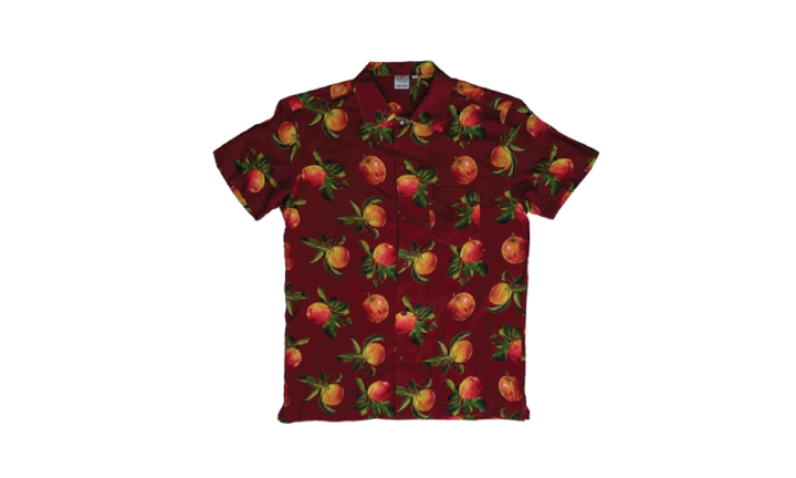 Red Apple Print SS Button-Up