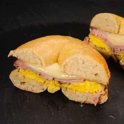 Scrambled Egg Sandwich w/ Cheese & Ham