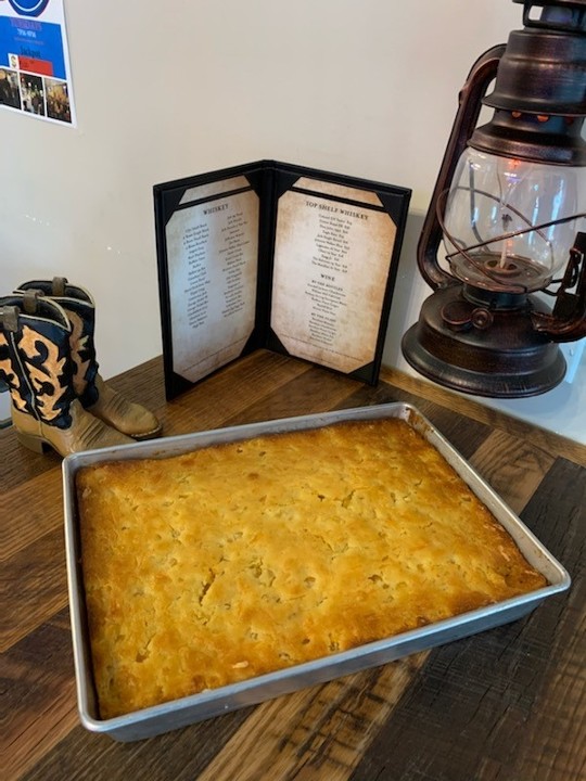 Pan of Cornbread Casserole (Fully Cooked)   Please order this at minimum four hour advance to pick up.