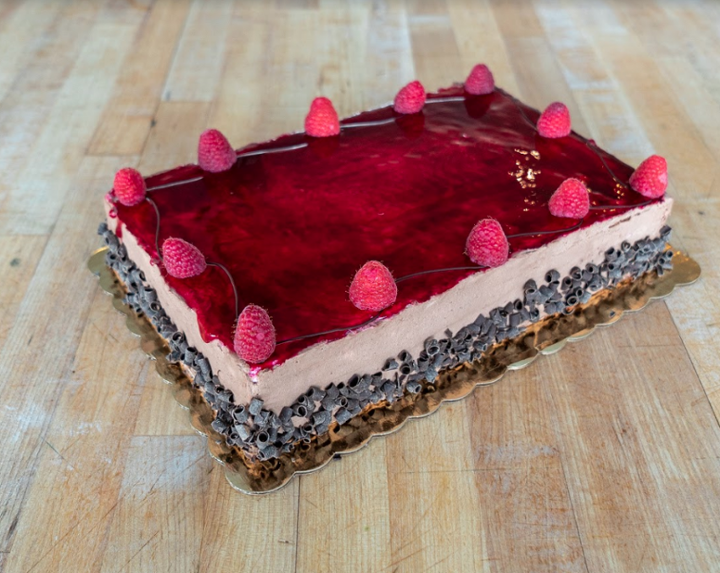 Chocolate Raspberry Mousse Cake 1/4 Sheet 8"x12"