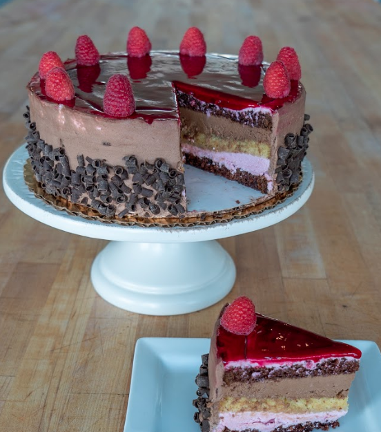 Chocolate Raspberry Mousse Cake 9"