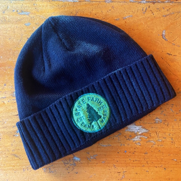 Black Embroidered Beanie