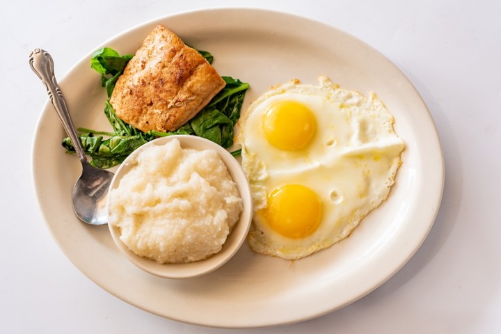 Grilled Salmon & Eggs