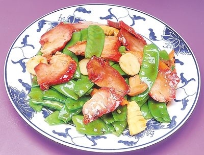 Dinner Snow Peas Roast Pork