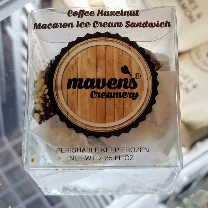 Maven's Creamery Hazelnut Macaron Ice Cream Sandwich