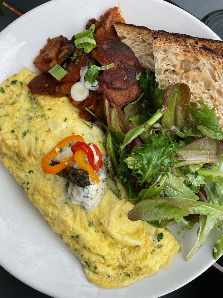 Grilled Asparagus & Brie Omelette