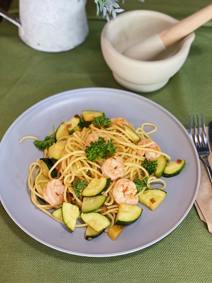 Spaghetti Zucchine & Shrimp