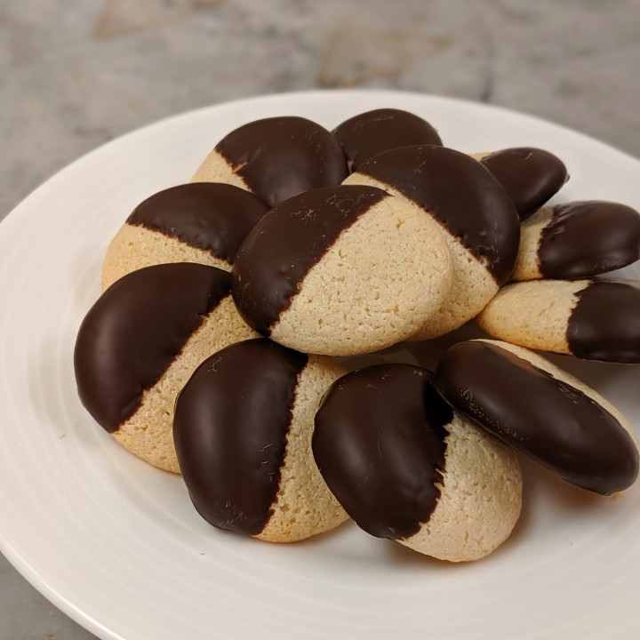 Dozen Chocolate Dipped Almond Macaroons