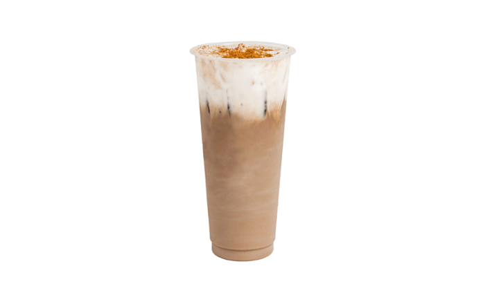 Cold Hojicha Latte with Vanilla Cold Cap