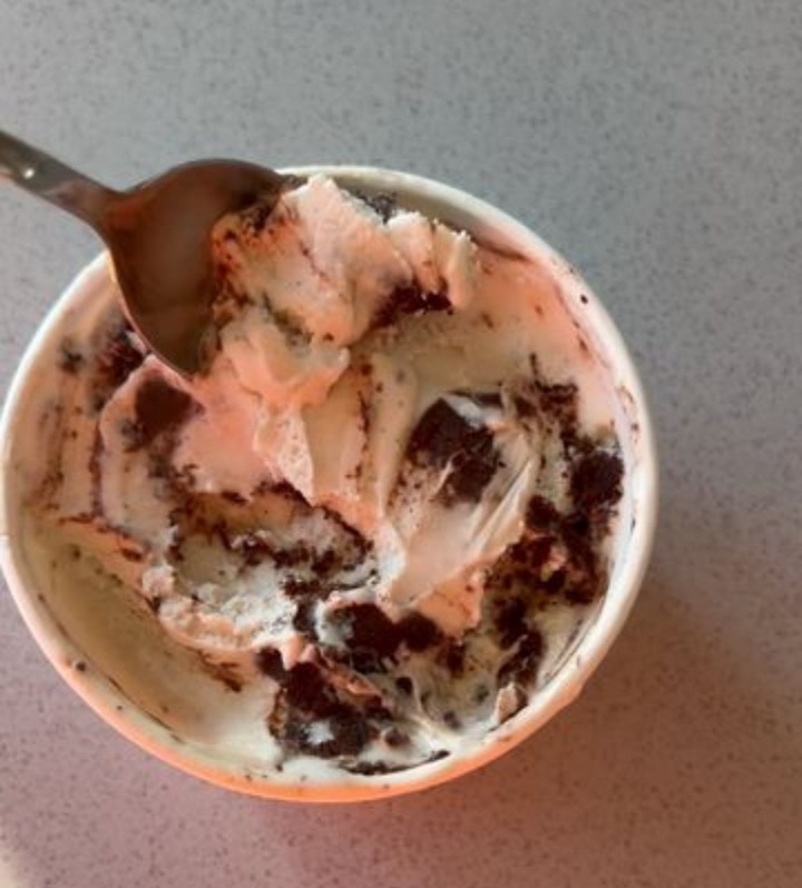 Organic Vanilla Ice Cream with Black Bean Brownie