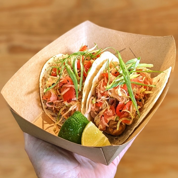 Crispy Fish-Zuke Tacos