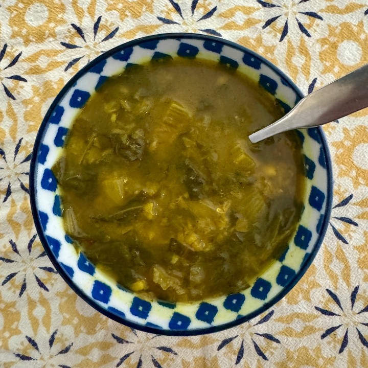 Indian Red Lentil & Swiss Chard Soup (vegan, gf)